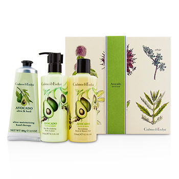 [해외]크랩트리 &amp; 에블린 Avocado, Olive  Basil Essentials Set: Bath  Shower Gel 250ml + Body Lotion 250ml + Hand Therapy 100g 3pcs